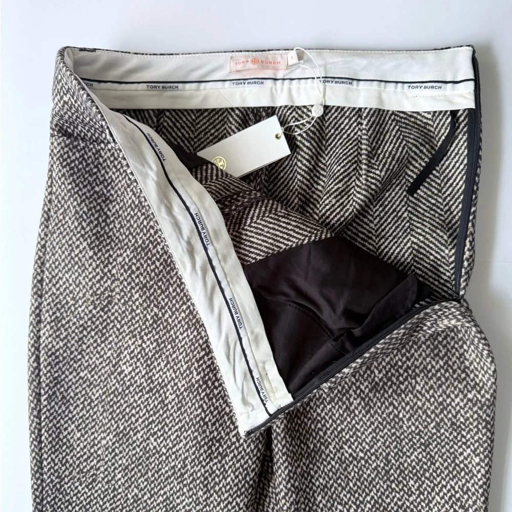 Tory Burch Gray Tweed Flare Trousers